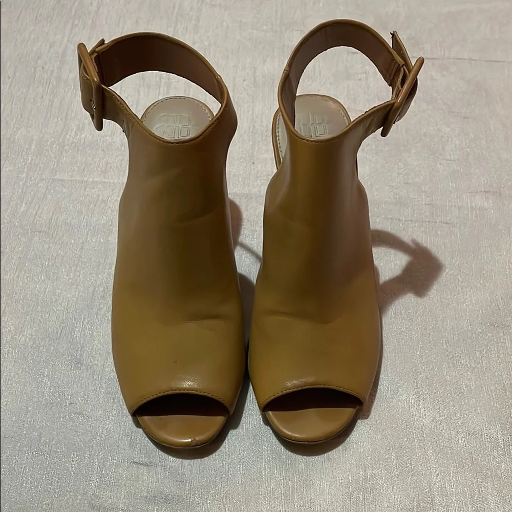 Dana Buchman Brown Peep-Toe Ankle Strap Women's Shoes